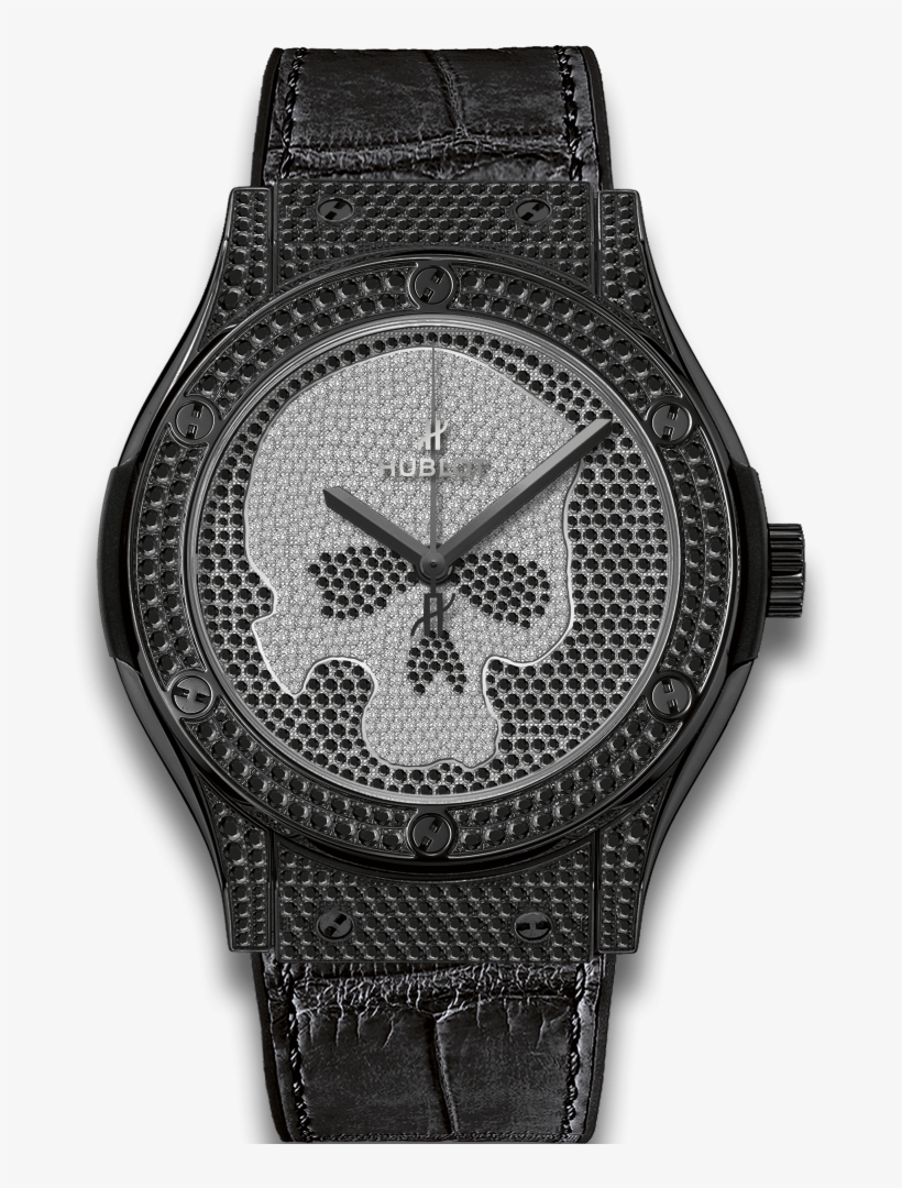 Classic Fusion Skull Black Full Pavé - Hublot Classic Fusion Skull Black Full Pavé, transparent png download