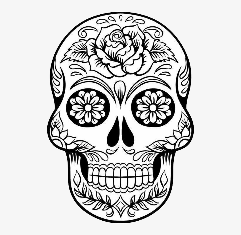 Skull Png - Desenho De Caveira Mexicana, transparent png download