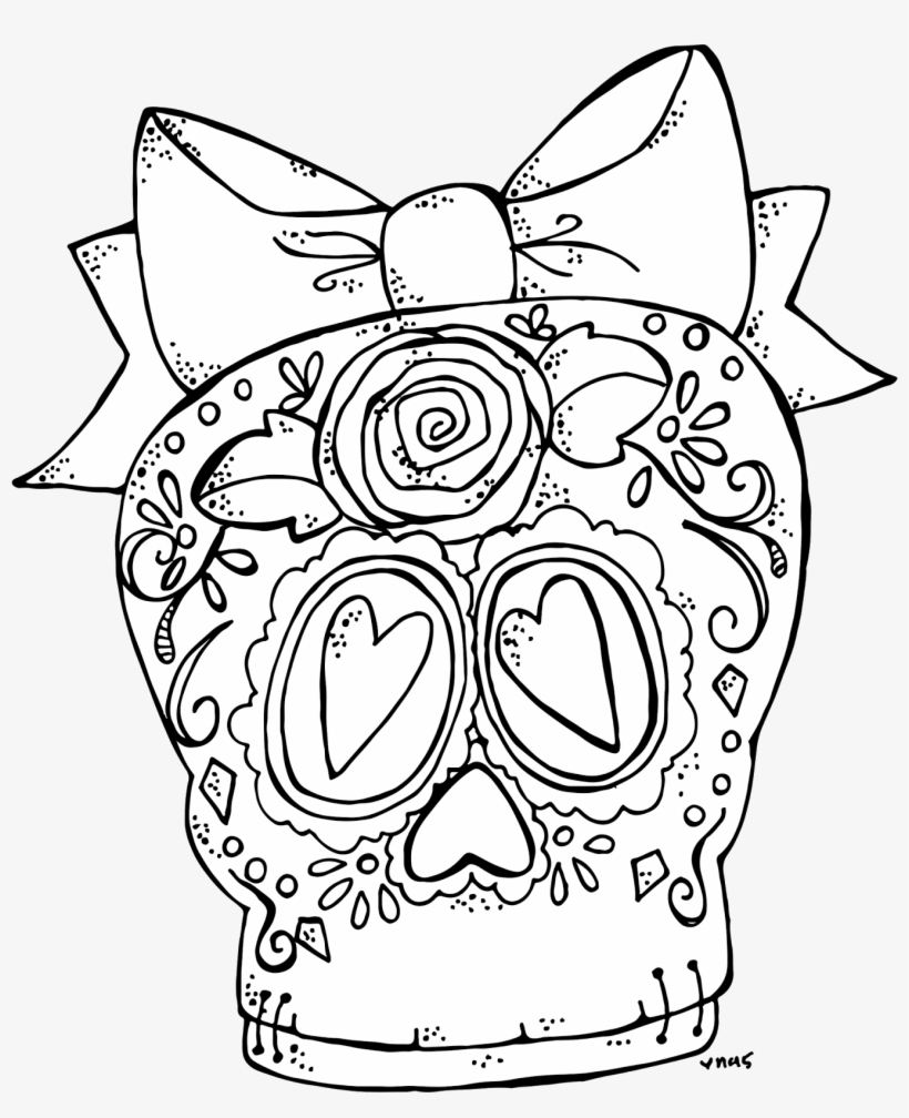 Sugar Skull Freebie 2015 Banner Black And White Download - Clip Art, transparent png download