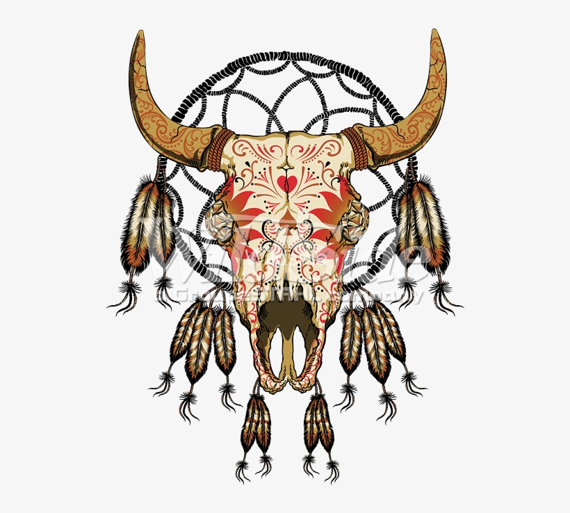 Auto Sku Cow Skullv Southwestern Dream Catcher - Cattle, transparent png download