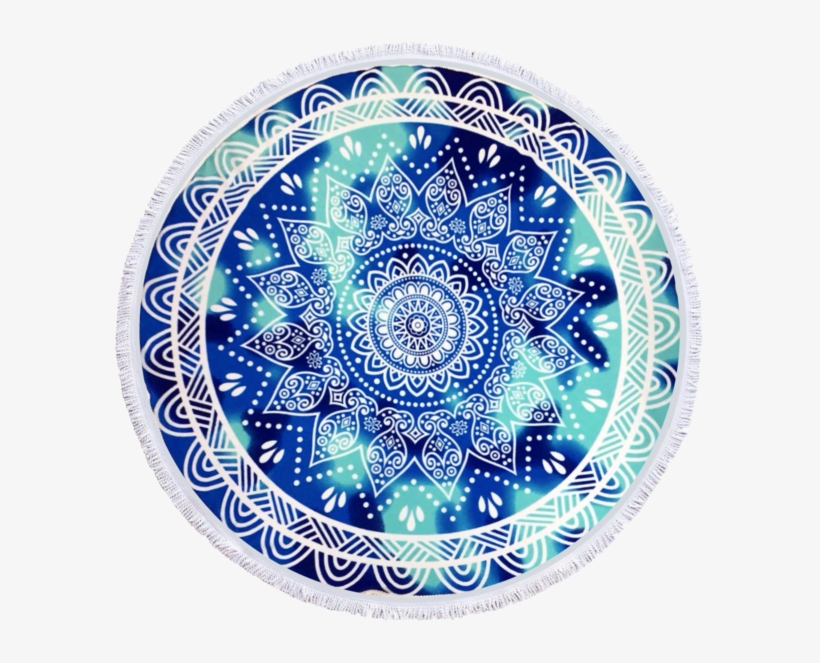 Round Beach Towel/ Mandala Thick Towel With Tassels/, transparent png download