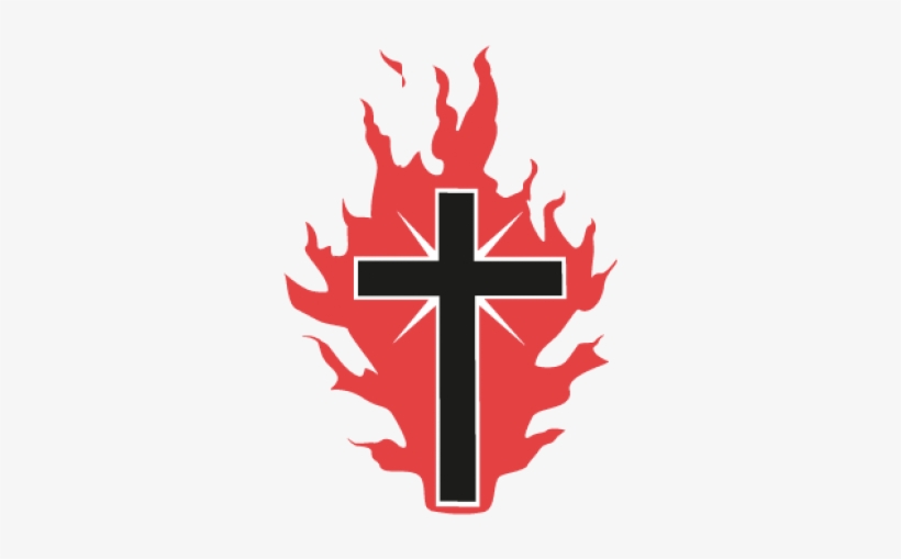 The Cross On Fire For God Logo - Cross On Fire Png, transparent png download