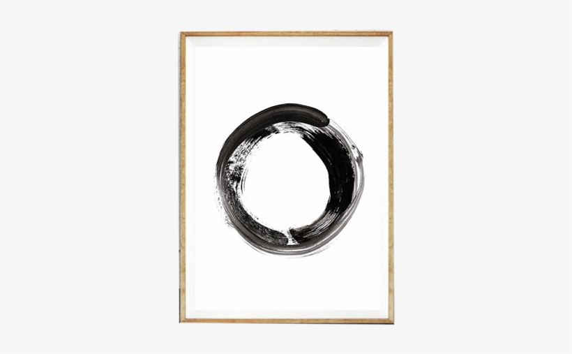 Contemporary Art, Brush Stroke Circle Print, Black - Contemporary Art, transparent png download