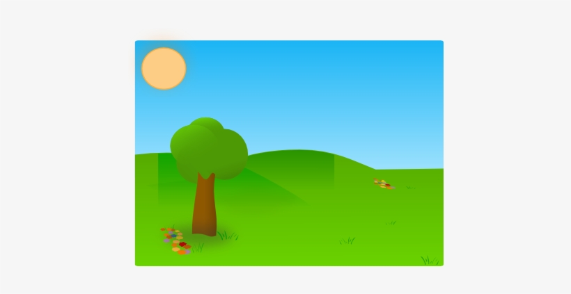 Grass Clipart Hill - Grass And Tree Clipart, transparent png download