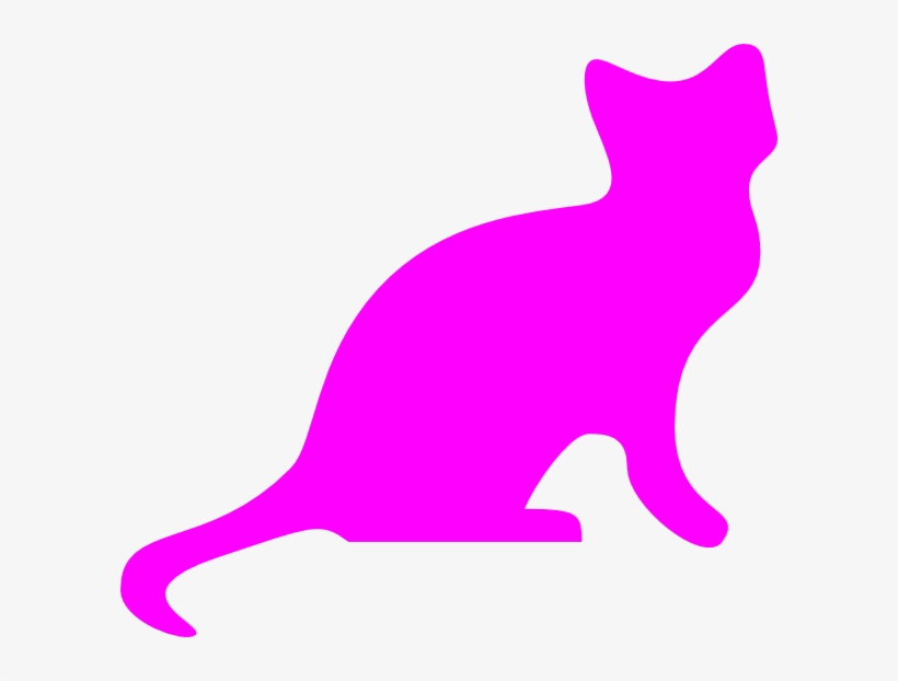 Purple Cat Silhouette Clip Art At Clker - Cat Silhouette, transparent png download