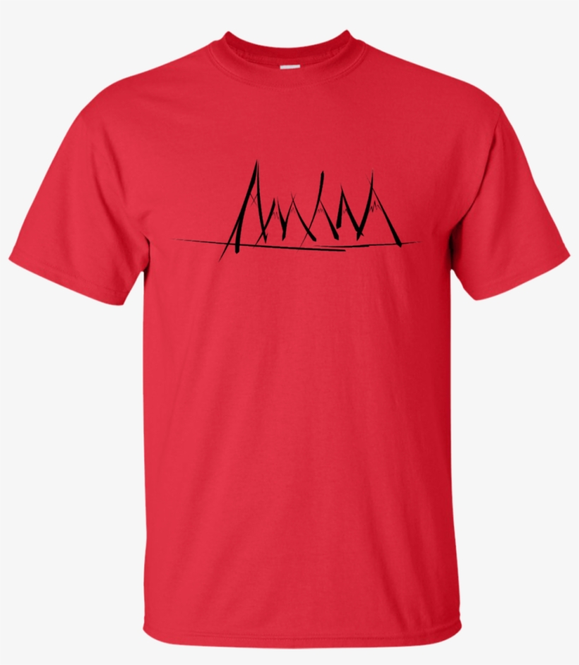 Mountain Brush Strokes T-shirt - Gildan Red T Shirt Front, transparent png download