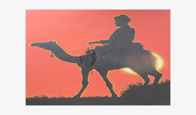 B/w Camel Rider Rajasthan India - Arabian Camel, transparent png download