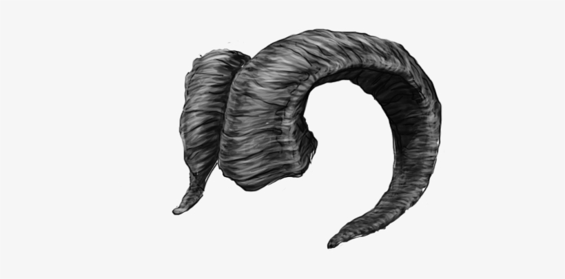 Jpg Royalty Free Free Greyscale Creature Design By - Ram Horns Png, transparent png download