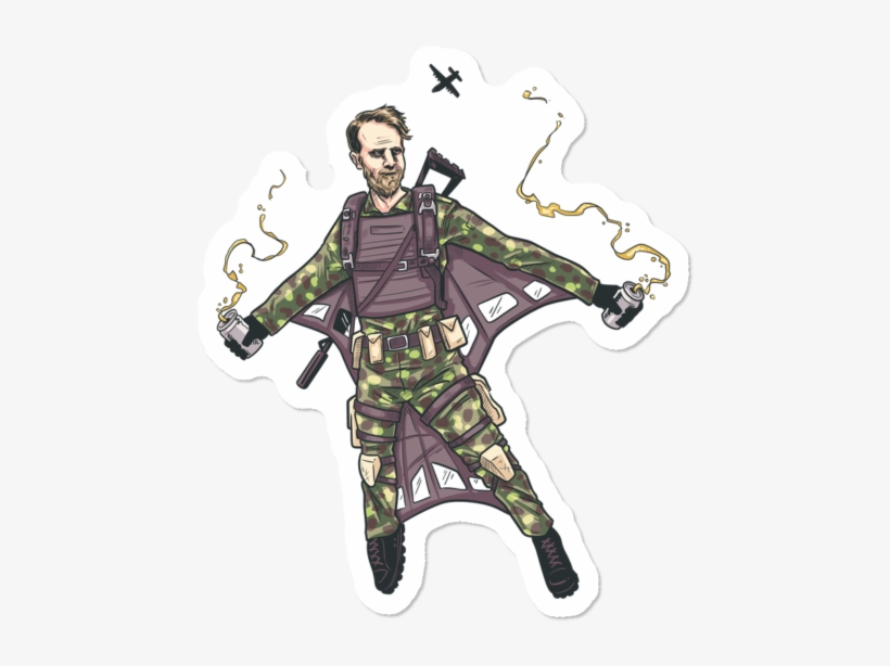 Hutch Wingsuit Sticker - Cartoon, transparent png download