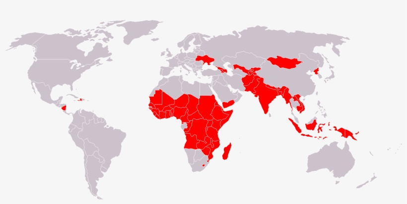 File - Weltarmut - Least Developed Countries Map, transparent png download