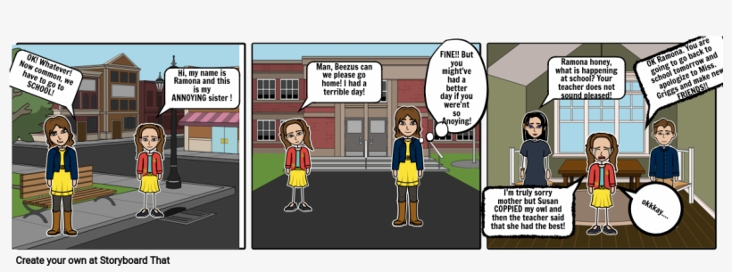 Ramona The Brave Comic - Cartoon, transparent png download