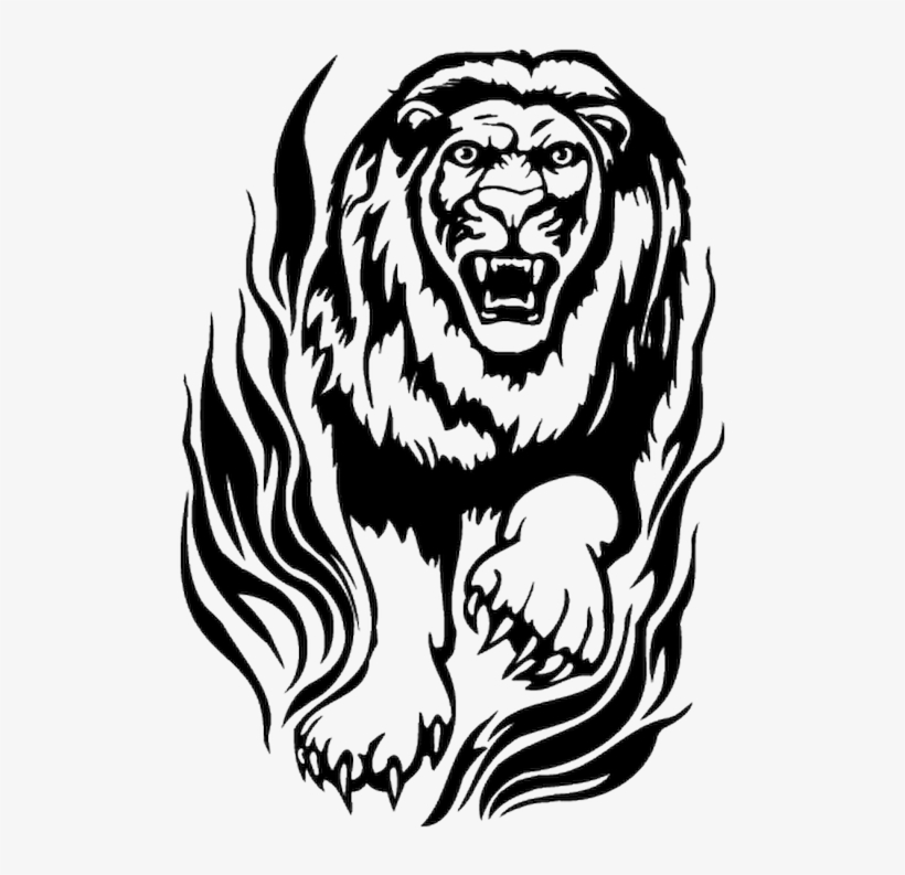 40027 Lion Flamme 1 - Lion Vector, transparent png download