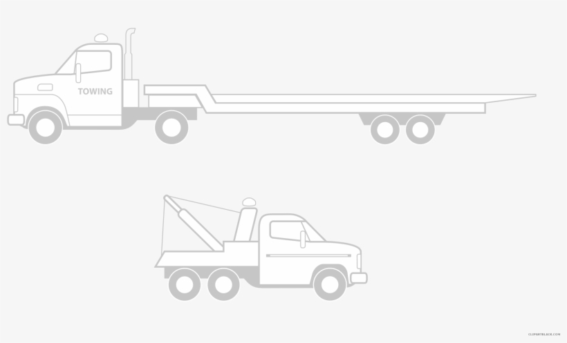 Tow Truck - Flatbed Tractor Trailer Png, transparent png download