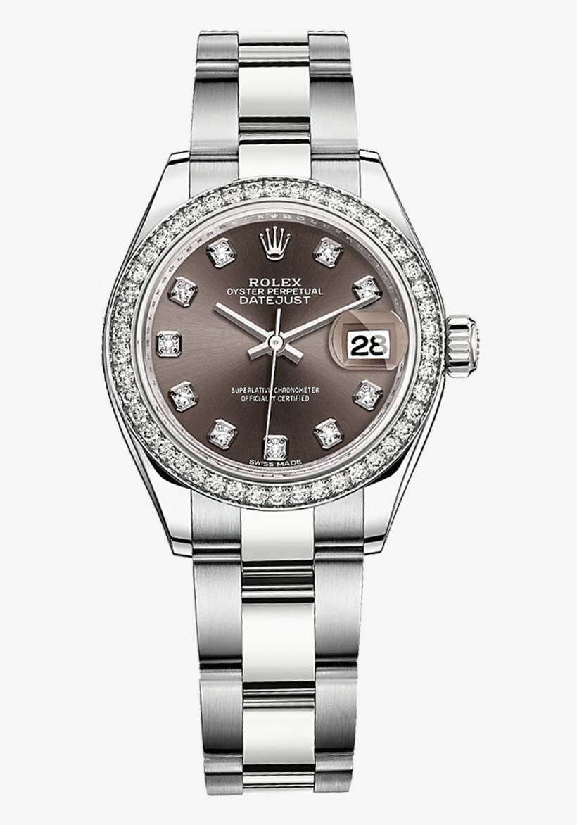 Rolex Lady-datejust 28 Dark Grey - Rolex Lady, transparent png download