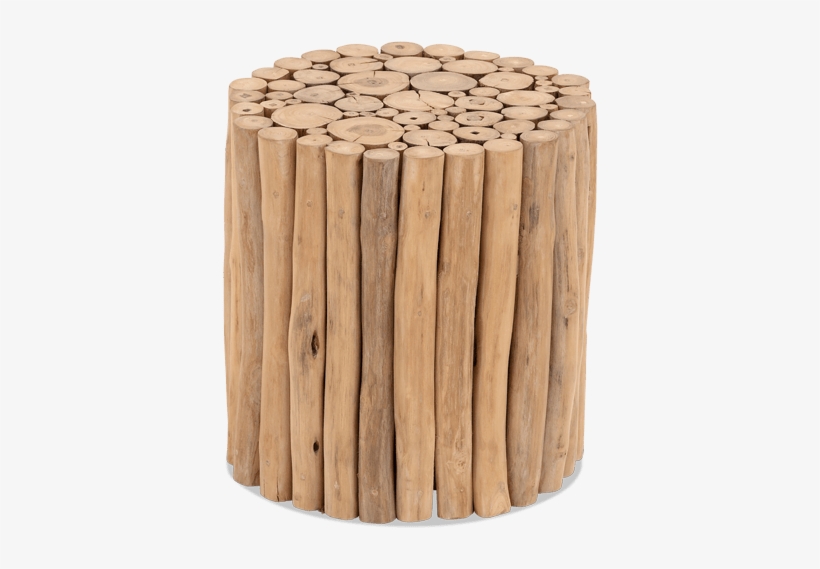 16" Teak Wood Stump Stool - Teak Tree Sticks, transparent png download