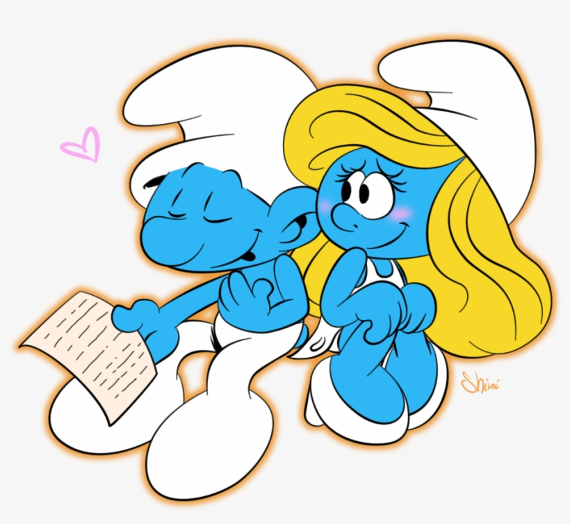 Smurfette With Hefty - Smurf And Smurfette Love, transparent png download