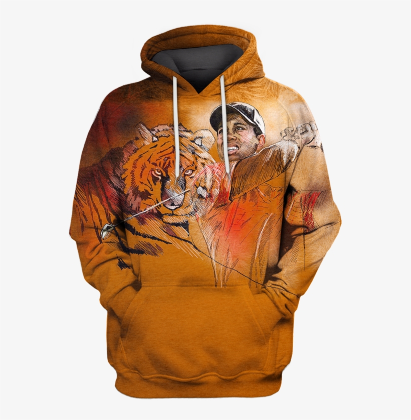 3d Tiger Woods Hoodie - Tiger Woods Tiger Art, transparent png download