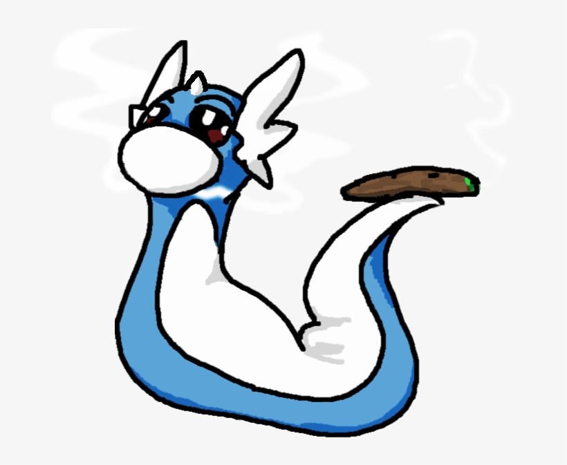 Dratini Hitting A Fat Blunt , - Cartoon, transparent png download