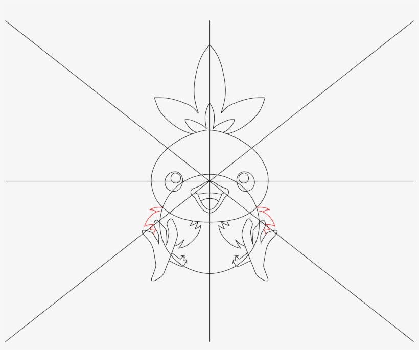 How To Draw Torchic Step - Line Art, transparent png download