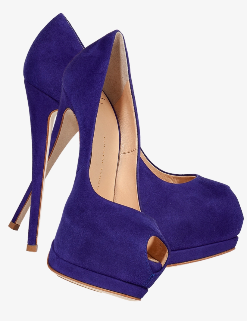 Giuseppe Zanotti Sapphire Blue Suede Platform Peep - Basic Pump, transparent png download