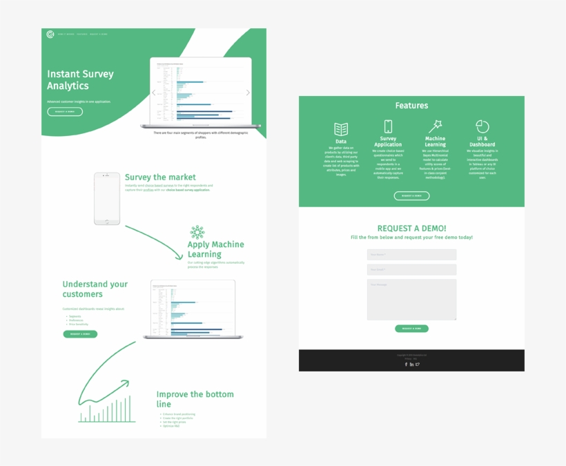 Minimalist Landing Page Design - Brochure, transparent png download