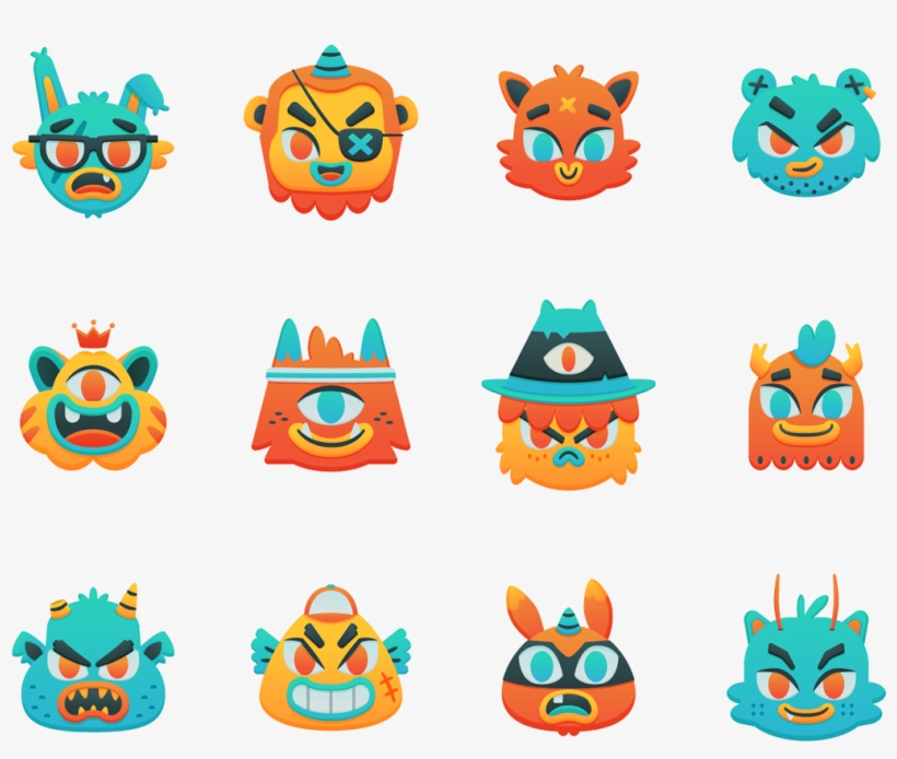 The Faces Of Creatures On Behance Ui Design, Graphic, transparent png download