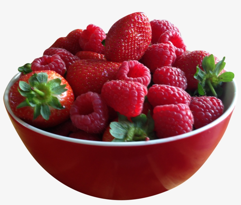Bowl Full Of Strawberries Png Image - Малини В Чашка, transparent png download