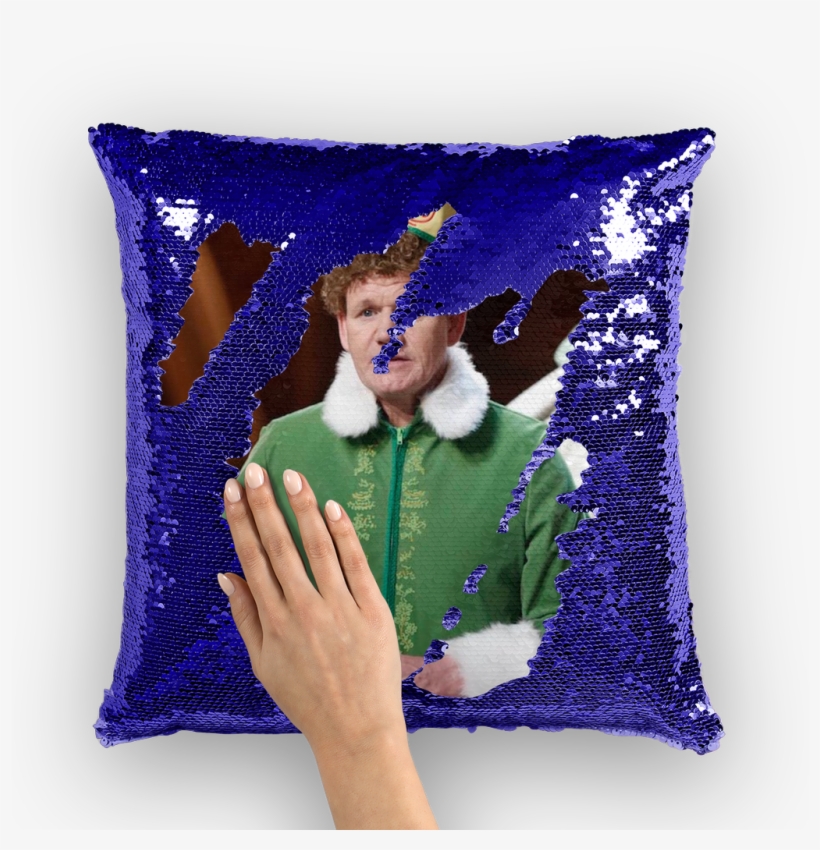 Gordon Ramsay Dressed As Buddy The Elf ﻿sequin Cushion - Pillow, transparent png download