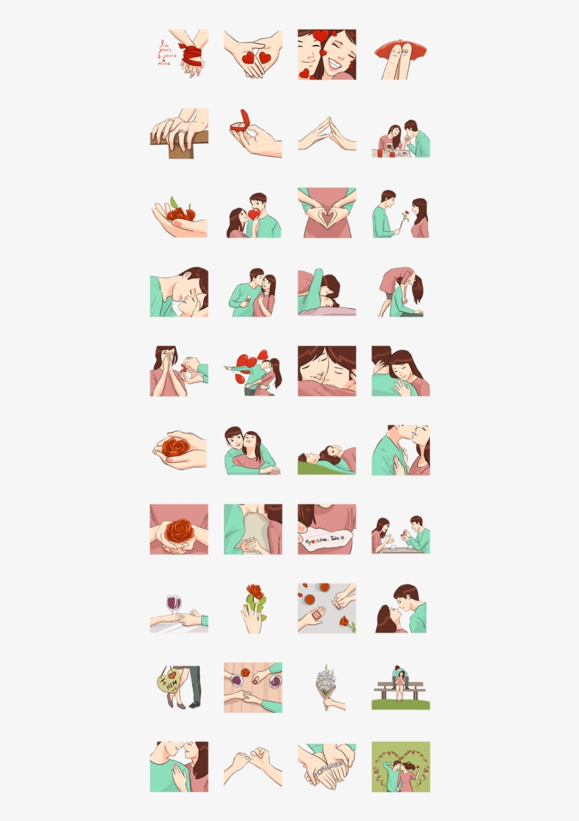 The Signs Of Love 6 Line Stickers, transparent png download