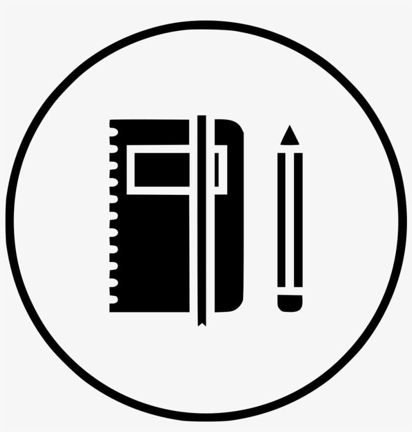 Book Folder Pencil Education Log Office Svg Ⓒ - Circle, transparent png download