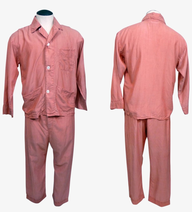 Mens Vintage 50s Silk Pajamas - Pajamas, transparent png download