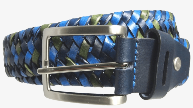 34 Mm Tri Color Elastic Weave Belt Blue Mens Belts - Belt, transparent png download