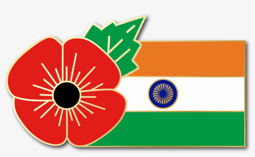 Image Of India Fmn Poppy/flag Combo Medal (28mm X - Circle, transparent png download
