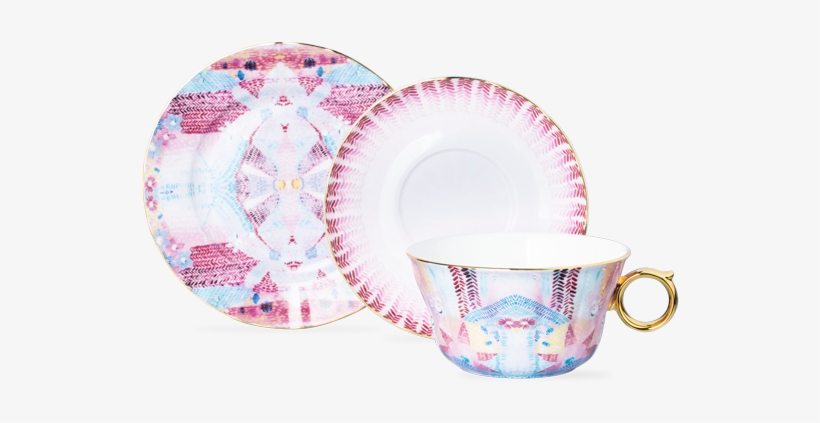 Falling Flowers Pink Trio - Saucer, transparent png download