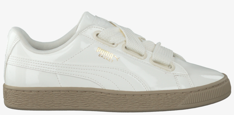 White Puma Sneakers Basket Heart Patent Womens Leather - Sneakers, transparent png download