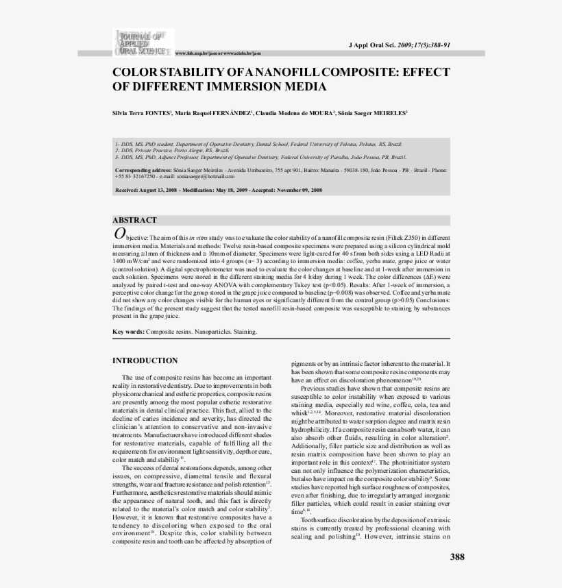 Color Stability Of A Nanofill Composite - Text Page - Holy Land - The Necropolis, transparent png download