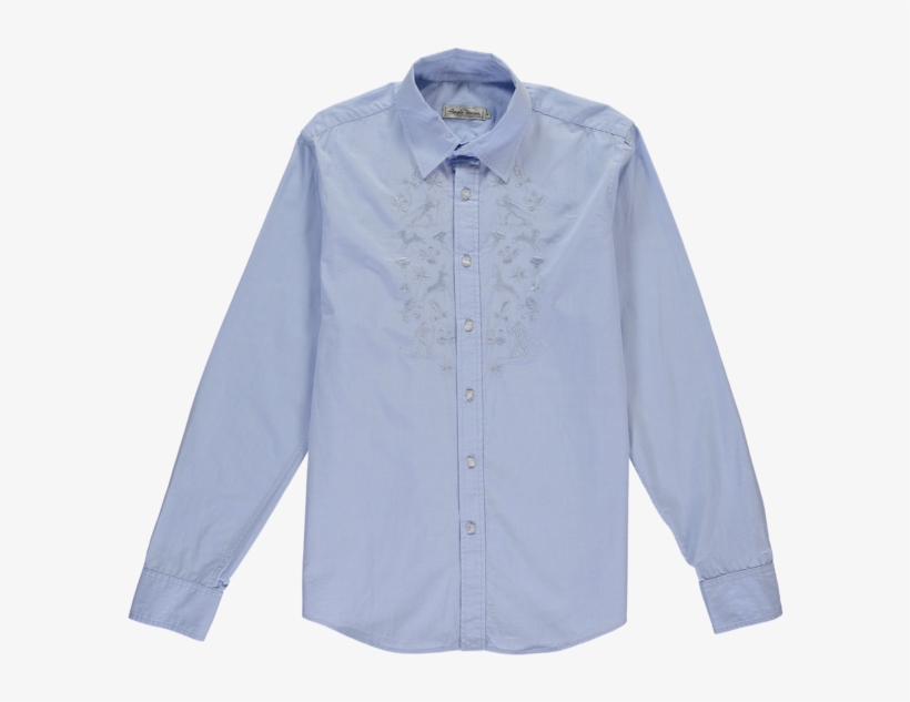 Garmisch Embroidered Shirt In Pale Blue - Button, transparent png download