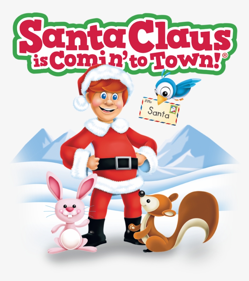 Santa Claus Is Comin To Town Animal Friends Men's Crewneck - Shirt, transparent png download