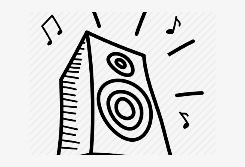 Drawn Speakers Music Icon - Illustration, transparent png download