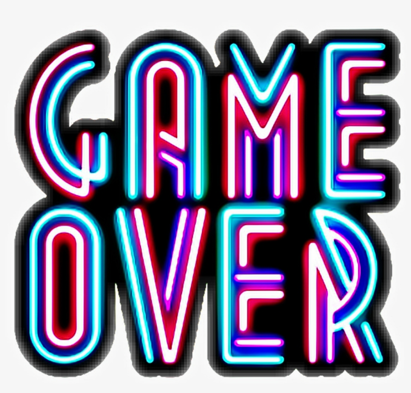 #neon #quotes #text #gameover #ftestickers #stickers - Game Over Neon Sign, transparent png download