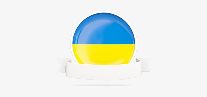 Flag With Empty Ribbon Ilration Of Ukraine - Sphere, transparent png download