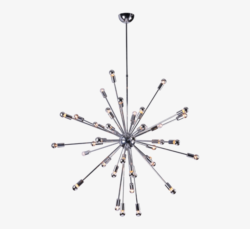 Silver 39" Spark Sputnik Chandelier Without Background - Chandelier, transparent png download