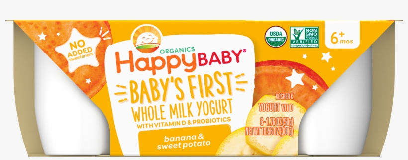 Happy Baby Organics Baby's First Banana And Sweet Potato - Paper, transparent png download