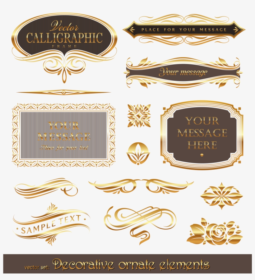 Euclidean Frame Vector Gold Pattern Free Transparent - Vector Graphics, transparent png download