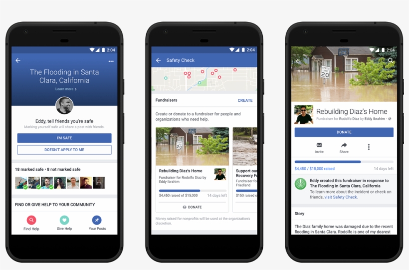 Safety Check Fundraiser Flow - Facebook Live Donate Button, transparent png download