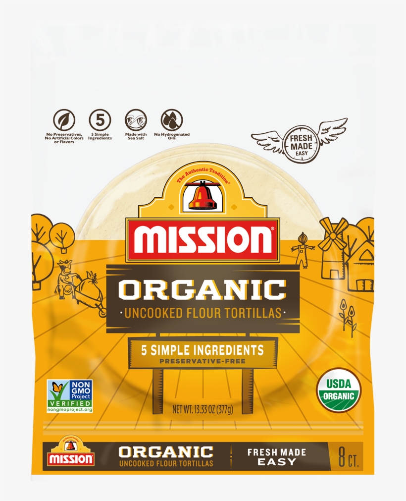 Almond Butter And Orange Marmalade Quesadillas - Mission Organic Uncooked Tortillas, transparent png download