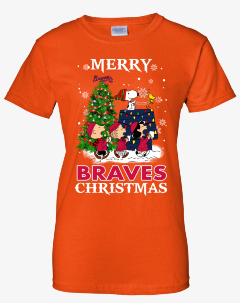 Merry Atlanta Braves Christmas Snoopy Ugly Sweater - Shirt, transparent png download