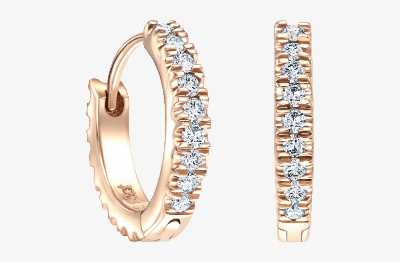 17ct Claw Set Round Brilliant Diamond Hoop Earrings, transparent png download