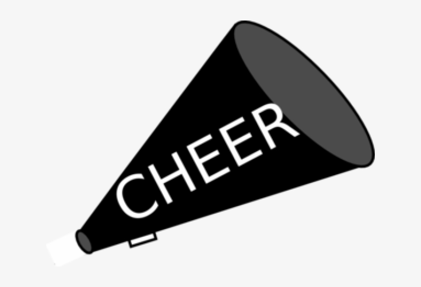 Cheerleader Clipart Bullhorn - Black And White Cheerleading Clipart, transparent png download