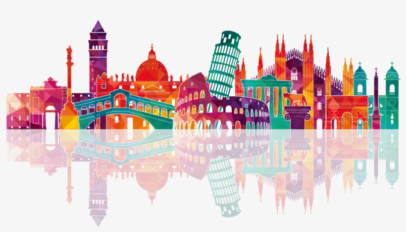 Italy Skyline Royalty Free Colorful Silhouette Royaltyfree - Italian Skyline, transparent png download